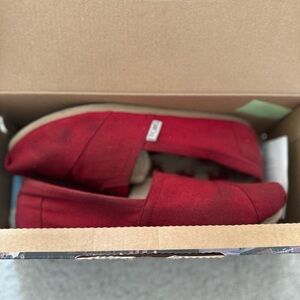 TOMS Red Slip-On Shoes